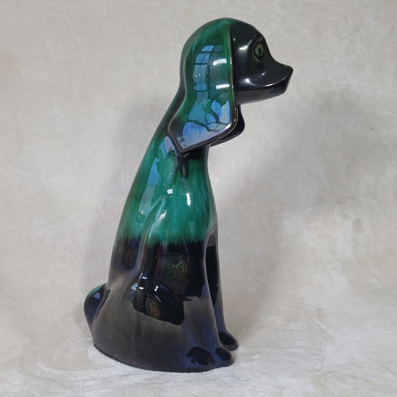 Vintage 14" Blue Mountain Pottery dog puppy hound collectible figure clay decor - Picture 3 of 12